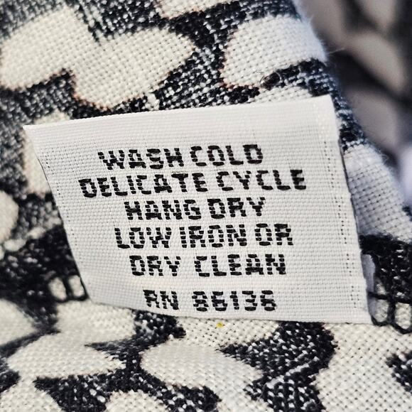 bryn WALKER Black White Linen Ivy Top Size XS Lagenlook Oversized Asymmetrical - Picture 6 of 7